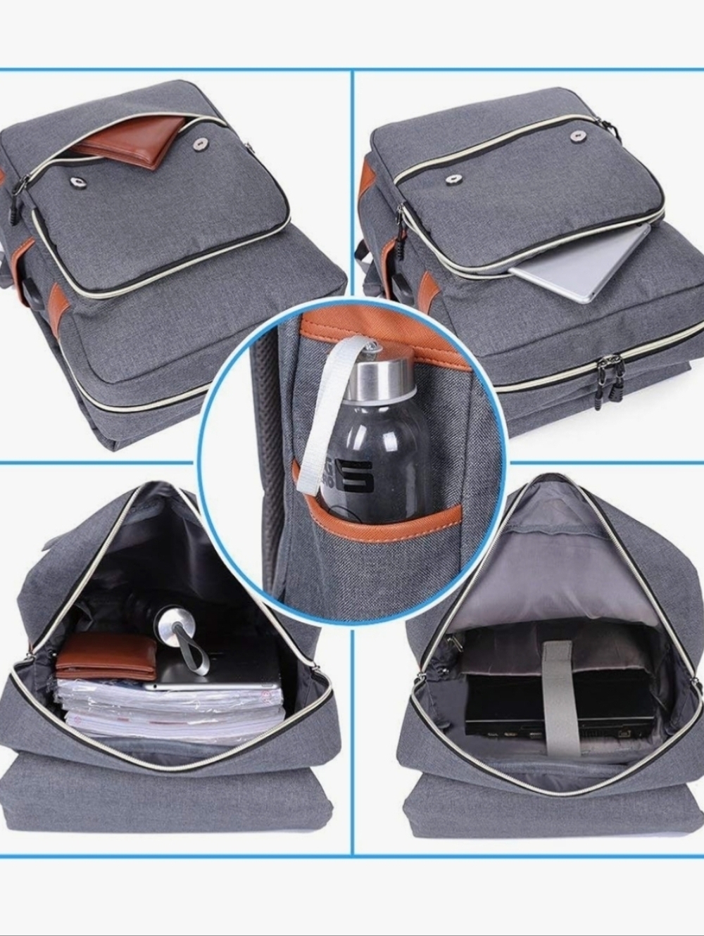 Eco-Friendly Laptop Backpack for Women Men,Travel Backpacks with USB - Picture 4 of 11